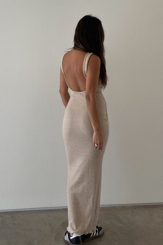 Giselle Knit Dress - Sand + Slate