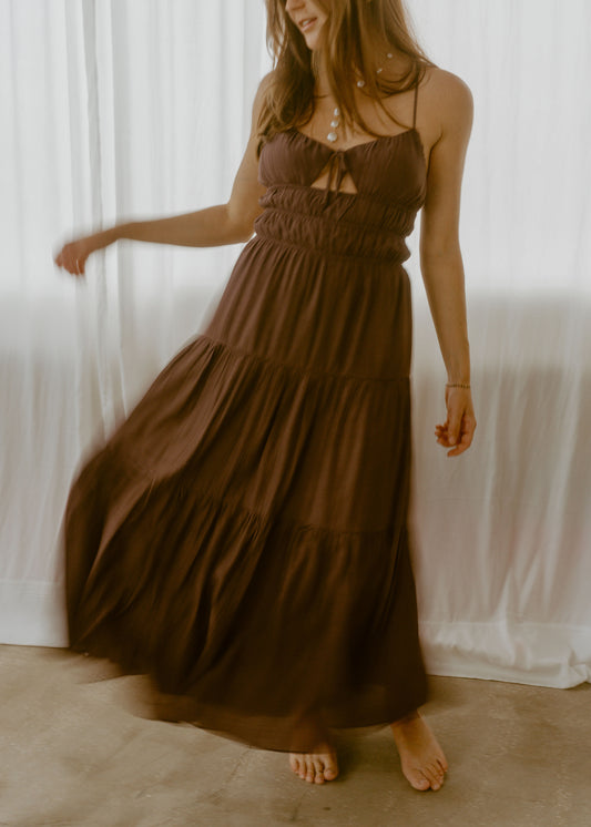 Valentina Tiered Maxi Dress - Sand + Slate